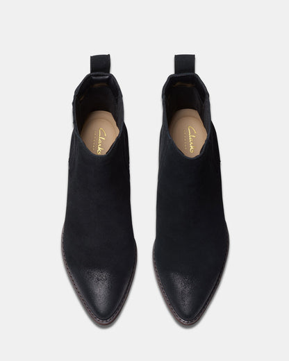 Morzine Top Black Suede
