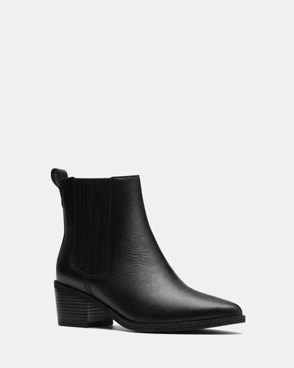 Morzine Top Black Leather